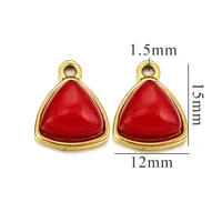 3 Pieces Per Pack Hole 1~1.9mm 304 Stainless Steel Natural Stone Triangle Pendant Jewelry Accessories main image 2