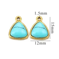 3 Pieces Per Pack Hole 1~1.9mm 304 Stainless Steel Natural Stone Triangle Pendant Jewelry Accessories sku image 2