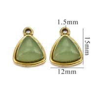 3 Pieces Per Pack Hole 1~1.9mm 304 Stainless Steel Natural Stone Triangle Pendant Jewelry Accessories sku image 3