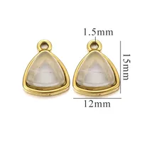 3 Pieces Per Pack Hole 1~1.9mm 304 Stainless Steel Natural Stone Triangle Pendant Jewelry Accessories sku image 4