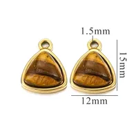 3 Pieces Per Pack Hole 1~1.9mm 304 Stainless Steel Natural Stone Triangle Pendant Jewelry Accessories sku image 6