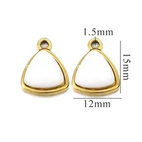 3 Pieces Per Pack Hole 1~1.9mm 304 Stainless Steel Natural Stone Triangle Pendant Jewelry Accessories sku image 8