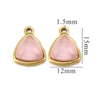 3 Pieces Per Pack Hole 1~1.9mm 304 Stainless Steel Natural Stone Triangle Pendant Jewelry Accessories sku image 10