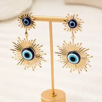 1 Pair Exaggerated Novelty Round Devil's Eye Alloy Drop Earrings main image 3