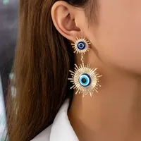 1 Pair Exaggerated Novelty Round Devil's Eye Alloy Drop Earrings main image 1