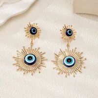 1 Pair Exaggerated Novelty Round Devil's Eye Alloy Drop Earrings main image 4