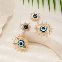 1 Pair Exaggerated Novelty Round Devil's Eye Alloy Drop Earrings main image 5