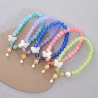 Sweet Simple Style Heart Shape Butterfly Natural Stone Beaded Chain Bracelets In Bulk main image 7