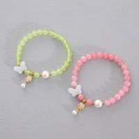 Sweet Simple Style Heart Shape Butterfly Natural Stone Beaded Chain Bracelets In Bulk main image 6