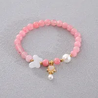 Sweet Simple Style Heart Shape Butterfly Natural Stone Beaded Chain Bracelets In Bulk sku image 3