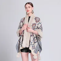 Women's Elegant Retro Lady Printing Polyester Tassel Shawl main image 3