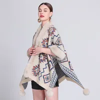 Women's Elegant Retro Lady Printing Polyester Tassel Shawl main image 4