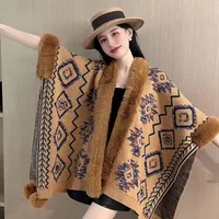 Women's Elegant Retro Lady Printing Polyester Tassel Shawl sku image 3