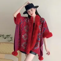 Women's Elegant Retro Lady Printing Polyester Tassel Shawl sku image 6