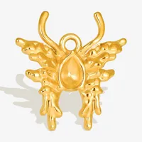 1 Piece 24 * 22mm 304 Stainless Steel 18K Gold Plated Butterfly Pendant Jewelry Accessories main image 1