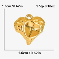 1 Piece 16 * 16mm 304 Stainless Steel 18K Gold Plated Heart Shape Pendant Jewelry Accessories sku image 2