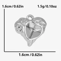 1 Piece 16 * 16mm 304 Stainless Steel 18K Gold Plated Heart Shape Pendant Jewelry Accessories sku image 1