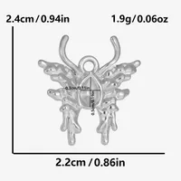 1 Piece 24 * 22mm 304 Stainless Steel 18K Gold Plated Butterfly Pendant Jewelry Accessories sku image 1