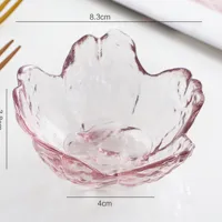 Japanese-style Internet Celebrity Hammered Glass Cherry Blossom Dish Sauce Dish Household Small Bowl Dish Vinegar Dish Seasoning Dish Dipping Dish Wholesale sku image 1