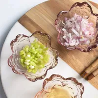 Japanese-style Internet Celebrity Hammered Glass Cherry Blossom Dish Sauce Dish Household Small Bowl Dish Vinegar Dish Seasoning Dish Dipping Dish Wholesale main image 3