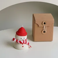 Simple Style Snowman Soy Wax White Beeswax Candle sku image 1