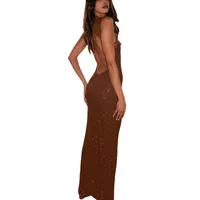 Women's Party Dress Elegant Sexy U Neck Strap Sleeveless Sparkly Maxi Long Dress Banquet Cocktail Party main image 4