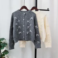 Women's Cardigan Sweater Long Sleeve Sweaters & Cardigans Casual Elegant Bow Knot main image 4