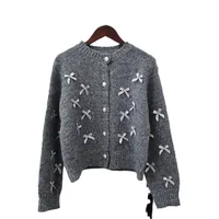 Women's Cardigan Sweater Long Sleeve Sweaters & Cardigans Casual Elegant Bow Knot main image 5