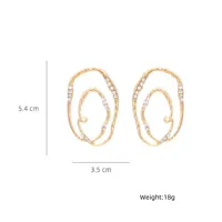 1 Pair Retro Exaggerated Circle Irregular Inlay Zinc Alloy Rhinestones Ear Studs main image 2