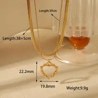 Wholesale Jewelry Elegant Simple Style Commute Heart Shape 304 Stainless Steel 18K Gold Plated Pendant Necklace sku image 1