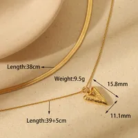 Wholesale Jewelry Elegant Simple Style Commute Heart Shape 304 Stainless Steel 18K Gold Plated Pendant Necklace sku image 2