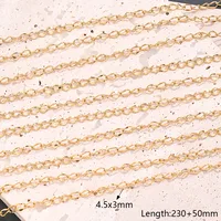 10 Strands/Package 304 Stainless Steel 18K Gold Plated Cable Chain Snake Chain Figaro Chain Polished Length: 170 50mm Length: 190 50mm Length:230+50mm Jewelry Accessories main image 2