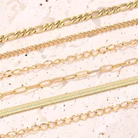 10 Strands/Package 304 Stainless Steel 18K Gold Plated Cable Chain Snake Chain Figaro Chain Polished Length: 170 50mm Length: 190 50mm Length:230+50mm Jewelry Accessories main image 4