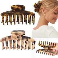 Fashion Decorative Hairpin Leopard Hair Accessories Acetic Acid Plate Clip  Hawksbill Banana Hairpin Manufacturers main image 1