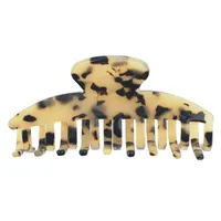 Fashion Decorative Hairpin Leopard Hair Accessories Acetic Acid Plate Clip  Hawksbill Banana Hairpin Manufacturers main image 3