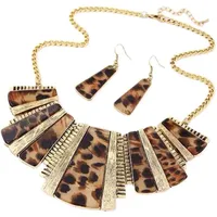 New  European And American Fashion Retro Leopard Necklace Sweater Chain Set Chain Jewelry Set main image 1