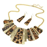 New  European And American Fashion Retro Leopard Necklace Sweater Chain Set Chain Jewelry Set main image 5