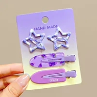 Summer Sweet Cool Girl Star Hairpin Sweet Cute Traceless Hairpin  Fruit Cosmetic Clip Hairpin Bb Clip sku image 1