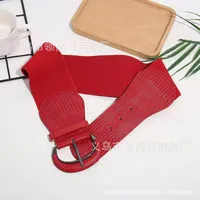 Fashion Waist  Fashion Dress Women's Belt Leather Bag Buckle Animal Pattern Elastic Elastic Wide Belt sku image 4