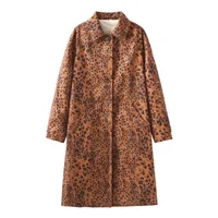 Wholesale   Autumn Women's Lapel Loose Animal Print Trench Coat Women Y24089 main image 1