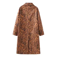 Wholesale   Autumn Women's Lapel Loose Animal Print Trench Coat Women Y24089 main image 2