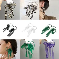 S925 Silver Needle Bow Chiffon Leopard Earrings Earrings Light Luxury High-end Sense Summer Vacation Elegant Earrings main image 1