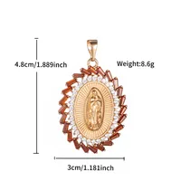 Xuping Jewelry  Fashion Copper Inlaid Zircon Oval Madonna Pendant Religious Jewelry Accessories Personality Necklace Women sku image 1