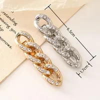 New Korean Version Of Rhinestone Alloy Seamless Hairpin Chain Ring Side Clip DIY Handmade  Finished Hairpin main image 2