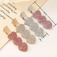 New Korean Version Of Rhinestone Alloy Seamless Hairpin Chain Ring Side Clip DIY Handmade  Finished Hairpin main image 3