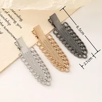 New Korean Version Of Rhinestone Alloy Seamless Hairpin Chain Ring Side Clip DIY Handmade  Finished Hairpin sku image 15