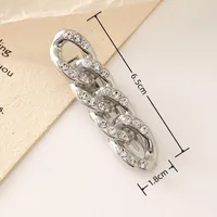 New Korean Version Of Rhinestone Alloy Seamless Hairpin Chain Ring Side Clip DIY Handmade  Finished Hairpin sku image 13