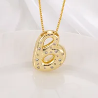 New Copper Inlaid Zircon Smooth Chubby 26 English Letter Pendant Plated 18k Gold Personality Letter Necklace sku image 2