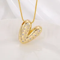 New Copper Inlaid Zircon Smooth Chubby 26 English Letter Pendant Plated 18k Gold Personality Letter Necklace sku image 22