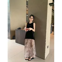 Aixiri  Summer Fashionable Animal Pattern Rubber Waist Slimming Draping Long Textured Skirt 11662 main image 4